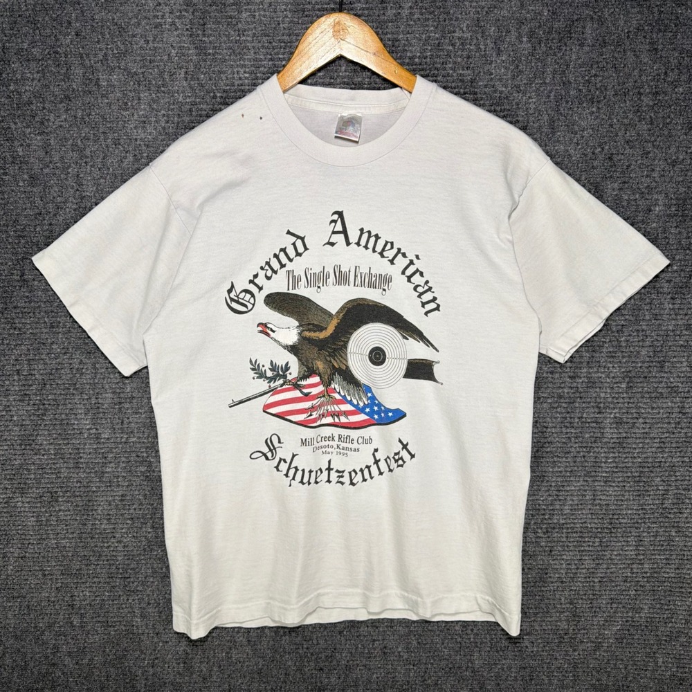 Vintage 1995 Grand American Schuetzenfest T-Shirt L Single Stitch Eagle Varget